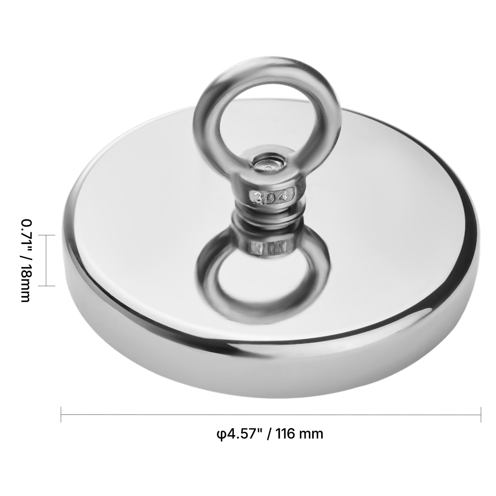 VEVOR Magnet Fishing Kit, 1300 LBS/590 Kg Single-Sided Pulling Force Strong Magnet Fishing Kit, Rare Earth Neodymium Magnetic Fishing Kit Includes Grappling Hook, Heavy Duty Rope, Gloves and Eyebolt