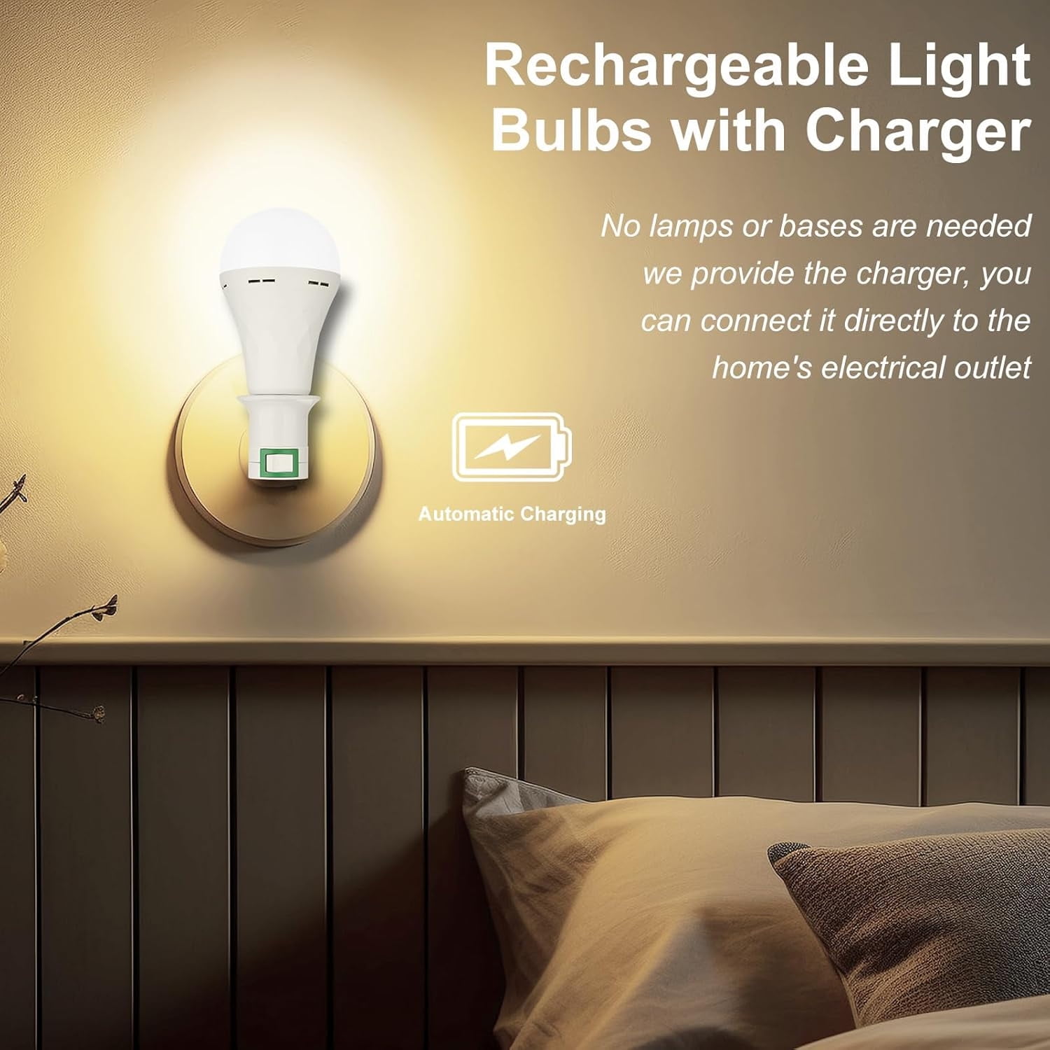 GMOX Rechargeable Emergency LED Light Bulbs, 6 Pack, 9W (Equivalent to 60W), 6500K Daylight White, Battery Backup, E27 Base