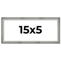 15x5 Frame Silver Grey Distressed Solid Wood Picture Frame | 0.75 Inch Moulding Width | Interior