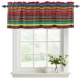 2 Pack Valances for Windows, Boho Red Stripes Window Valances for ...