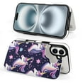 thumbnail image 4 of Compatible with iPhone 11 12 13 mini 14 15 16 Pro Max Plus Wallet Case with Card Holder, PU Leather Kickstand Card Slots Case ( Dark Unicorn Pattern, iPhone 16 Pro), 4 of 7