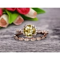 thumbnail image 3 of 2.25 Carat 6mm Round Cut Champagne Diamond Moissanite Engagement Ring Set 10k Rose Gold Matching Wedding Band Bridal Set, 3 of 5