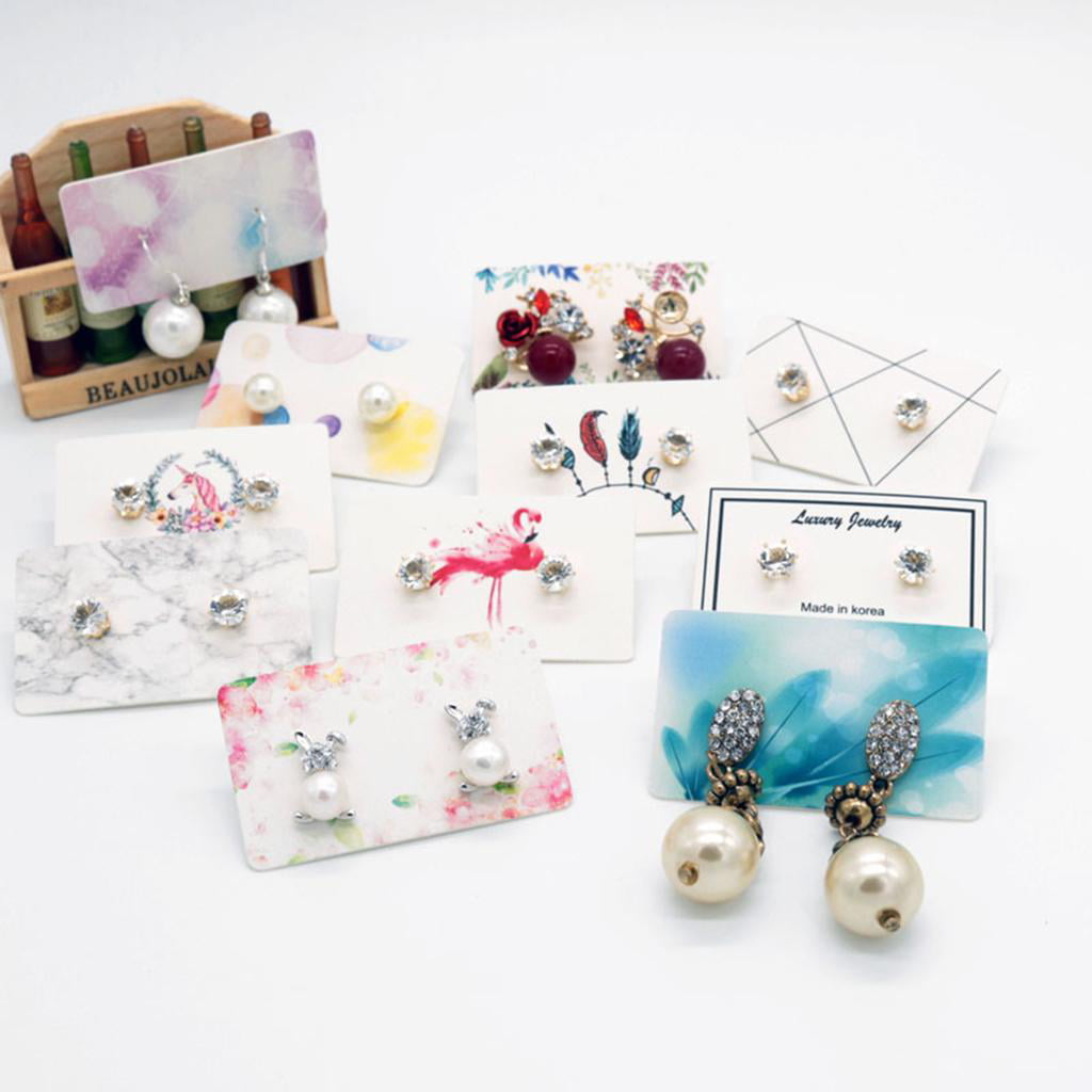 9 Various Designs Details about   100Pcs Earring Display Cards 5.0x3.0cm Jewellery Tools 