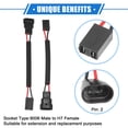 thumbnail image 3 of Unique Bargains 2pcs 9006 Male to H7 Female Extension Wire Headlight Socket Adapter Pigtail Universal for Car, 3 of 7