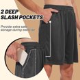 thumbnail image 2 of Inleife Man Fashion Half Shorts Pants Fallow Pockets Elastic Waist Drawstring Shorts Fifth Pants, 2 of 5