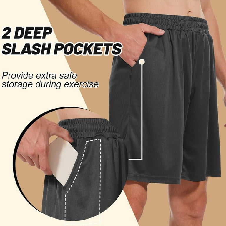 zfhfof Men's Athletic Gym Shorts Drawstring Waist Casual