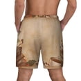 thumbnail image 2 of Rocae Engraved Coffee On Kraft Paper for Men's Swim Trunks Quick Dry With Two Side Pockets and One Lined Patch Pocket3X-Large, 2 of 9