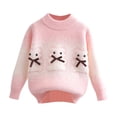 thumbnail image 1 of Pull à Manches Longues Col Rond Motif Filles Garçons Décontracté Tricoté 2-12 Ans Rose, 1 of 4