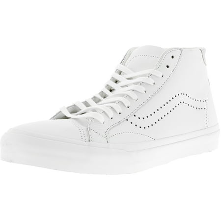 Vans Court Mid Dx Leather White Ankle-High Canvas Skateboarding Shoe - 12M /