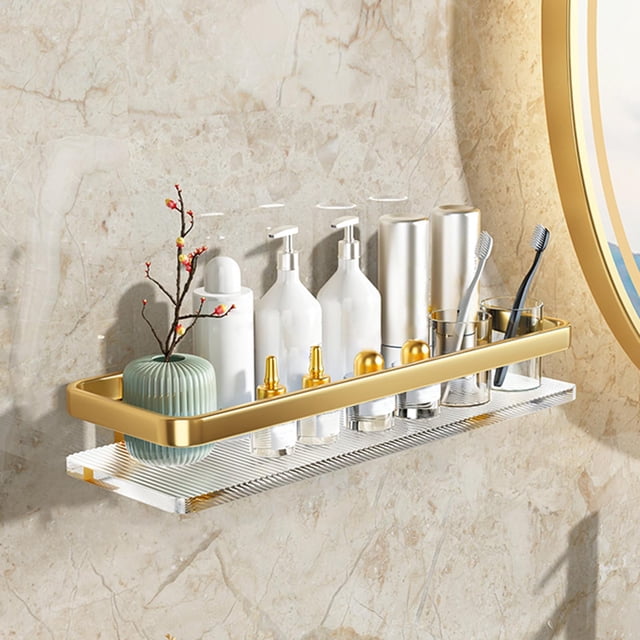Estante flotante para baño, organizador de almacenamiento de pared de acrílico Áurea 40cm