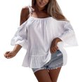 thumbnail image 1 of Cathalem Tank Tops for Women Built In Bra Halter Neck Crop Tops,White L, 1 of 5