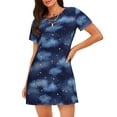 thumbnail image 1 of Fotbe Starry Sky Bata de Dormir para Mujer con Estampado, Camisón de Algodón de Manga Corta, Ropa de Dormir Casual, 1 of 6