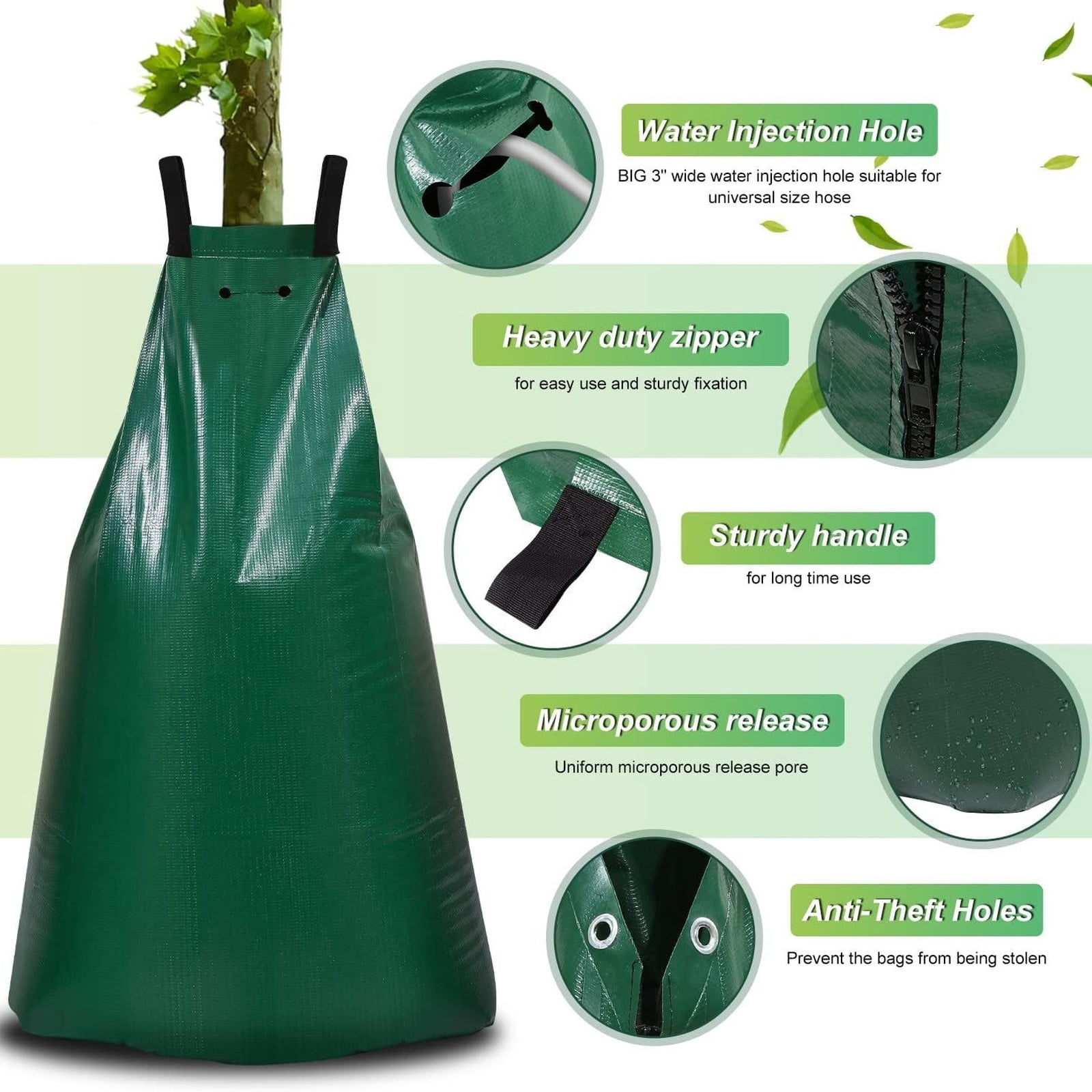 1Pc Garden Irrigation Drip Bag, 20 Gallon Pvc Drip Irrigation System, Durable Watering Bags For Trees Plants Flower Beds