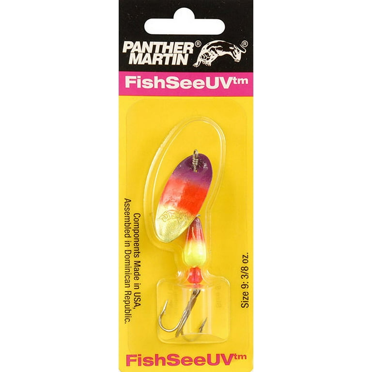 Panther Martin PMUV_9_COP FishSeeUV Fishing Spinner Lure -  Chartreuse/Orange/Purple - 9 (3/8 oz) 
