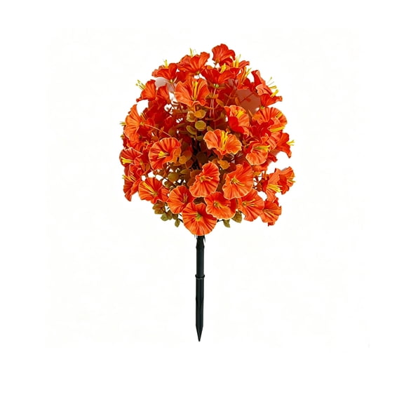 PBAZIH Artificial Flowers for Outdoors Waterproof Faux Garden Plants for Porch and Patio Durable Plastic Decorative Mums for Halloween and Thanksgiving Decor Easy to Install with Ground Stakes