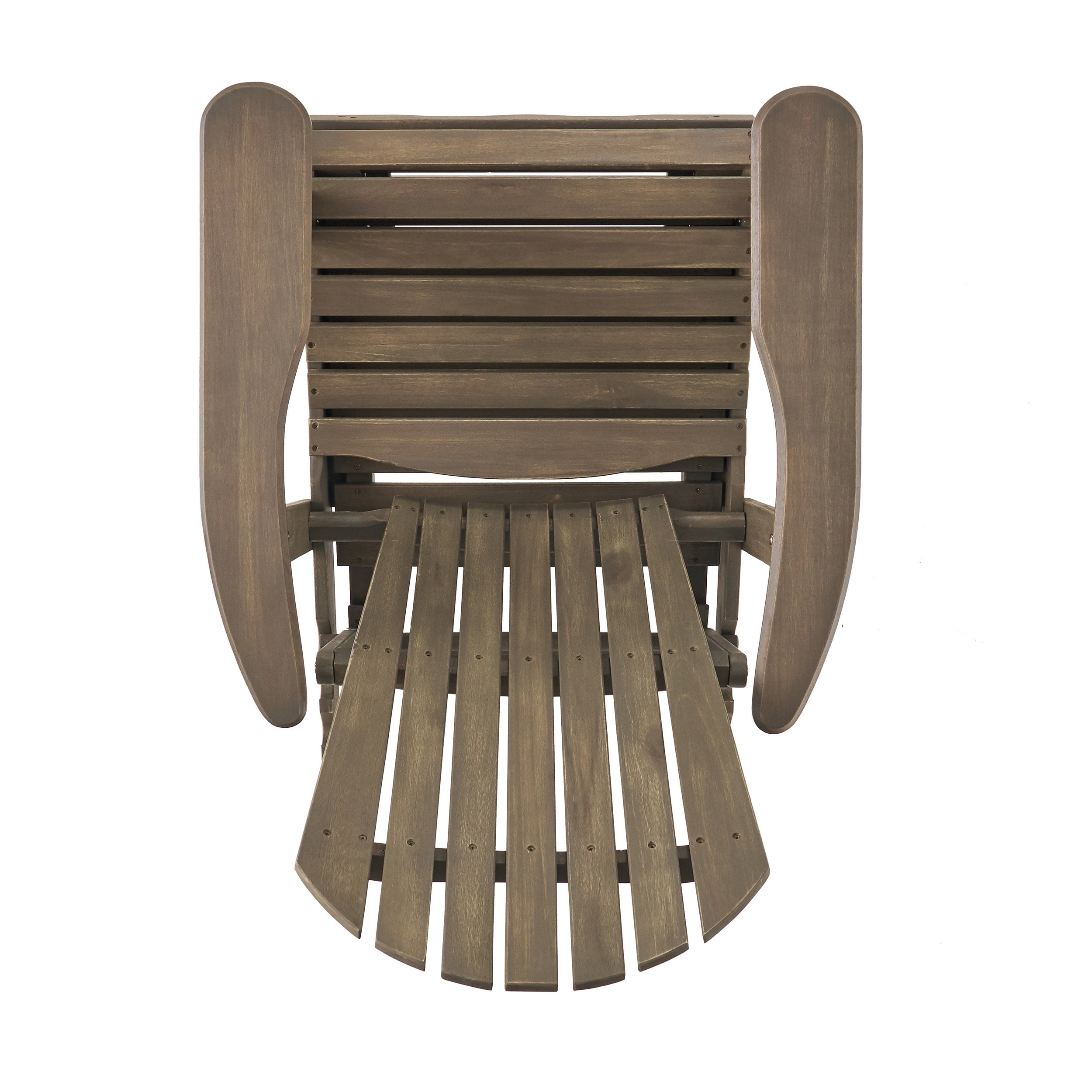 Munoz Reclining Wood Adirondack Chair with Footrest, Grey