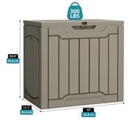 Uforic 31 Gallon Outdoor Deck Boxes Set of 2, Lockable Weather-Resistant Storage Bins for Patio Cushions & Garden Tools, Light Brown