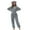 Grey, variant on Womens One Piece Jumpsuit Pajamas Warm Coral Fleece Hooded Long Sleeve for Fall And Winter Cozy Onesie Romper