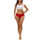 thumbnail image 2 of INSPIRAR CHIC Bragas para Mujeres Sin Forro Ropa Interior Cómoda Sin Marcar Cintura Elástica S Roja, 2 of 4