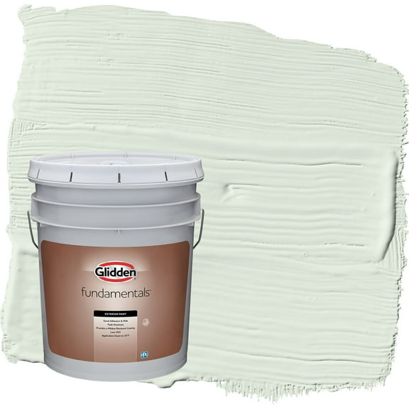 Glidden Fundamentals Cloudy Day / Green Satin Exterior Paint, 5 Gallon