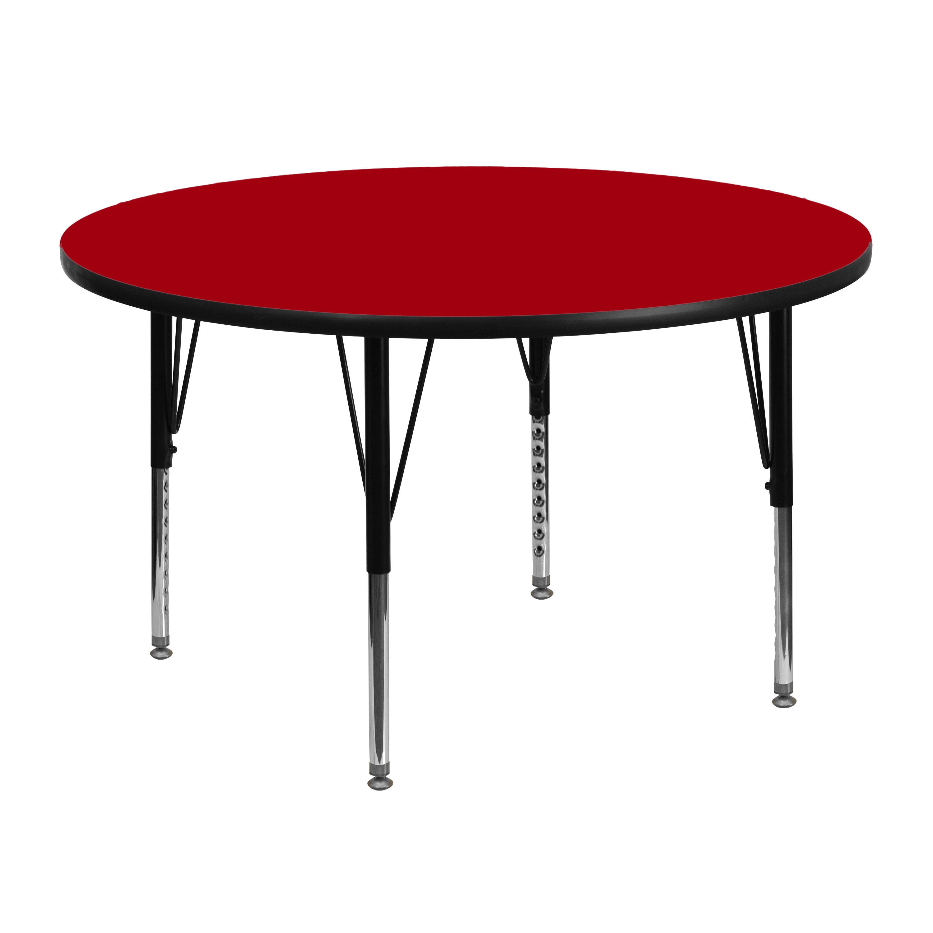 BizChair 48'' Round Red Thermal Laminate Activity Table Height
