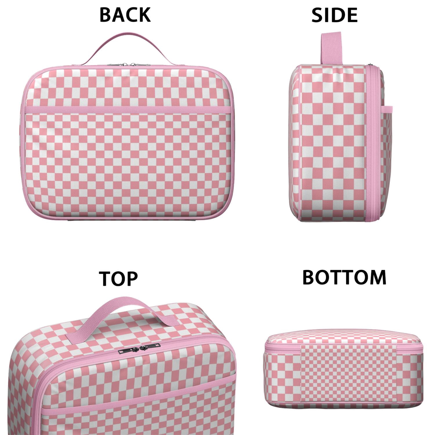 Lightweight Lunch Bag With Retro Plaid Pattern, Insulated Durable Lunch Box For School, Activities, And Travel. Perfect For Checkered, Buffalo Plaid, And Classic Red & Black Design