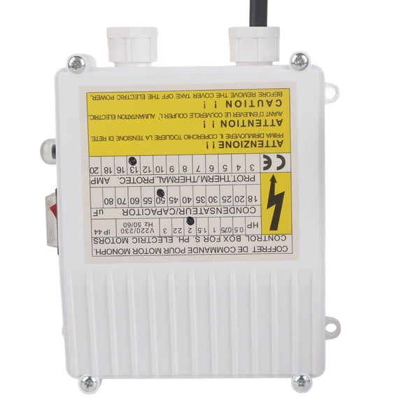 Pump Control Box Bulit in Thermal Protection Circuit Breaker Controller for Deep Well Submersible Household Suction Pumps 1.5KW 2HP 80uf 25A US Plug 110V