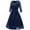 Navy, variant on Lolmot Wedding Guest Dresses for Women Casual Vintage Temperament V-Neck Lace Embroidery Bow Tie Waist Sexy 3/4 Sleeve Party Dress
