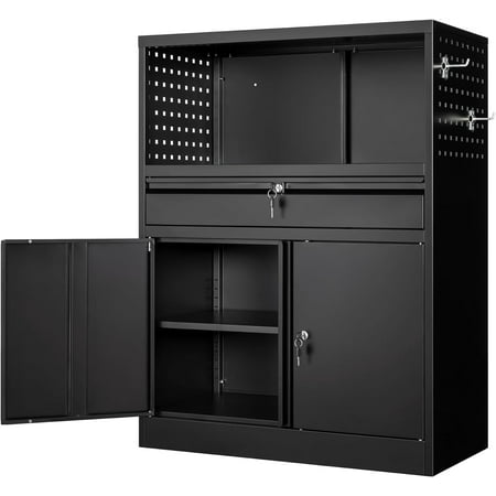 

DSYUHBG Metal Garage Cabinet 71 Locking Cabinet with 2 Doors and 4 Adjustable Shelves Lockable Metal Cabinet for Office Garage Gym School（）