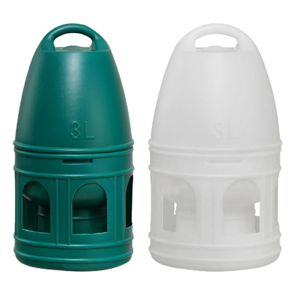 Fzaqwen 2Pcs Bird Water Drinker Feeder Bird Cage Accessories with Handle Water 3L Green White
