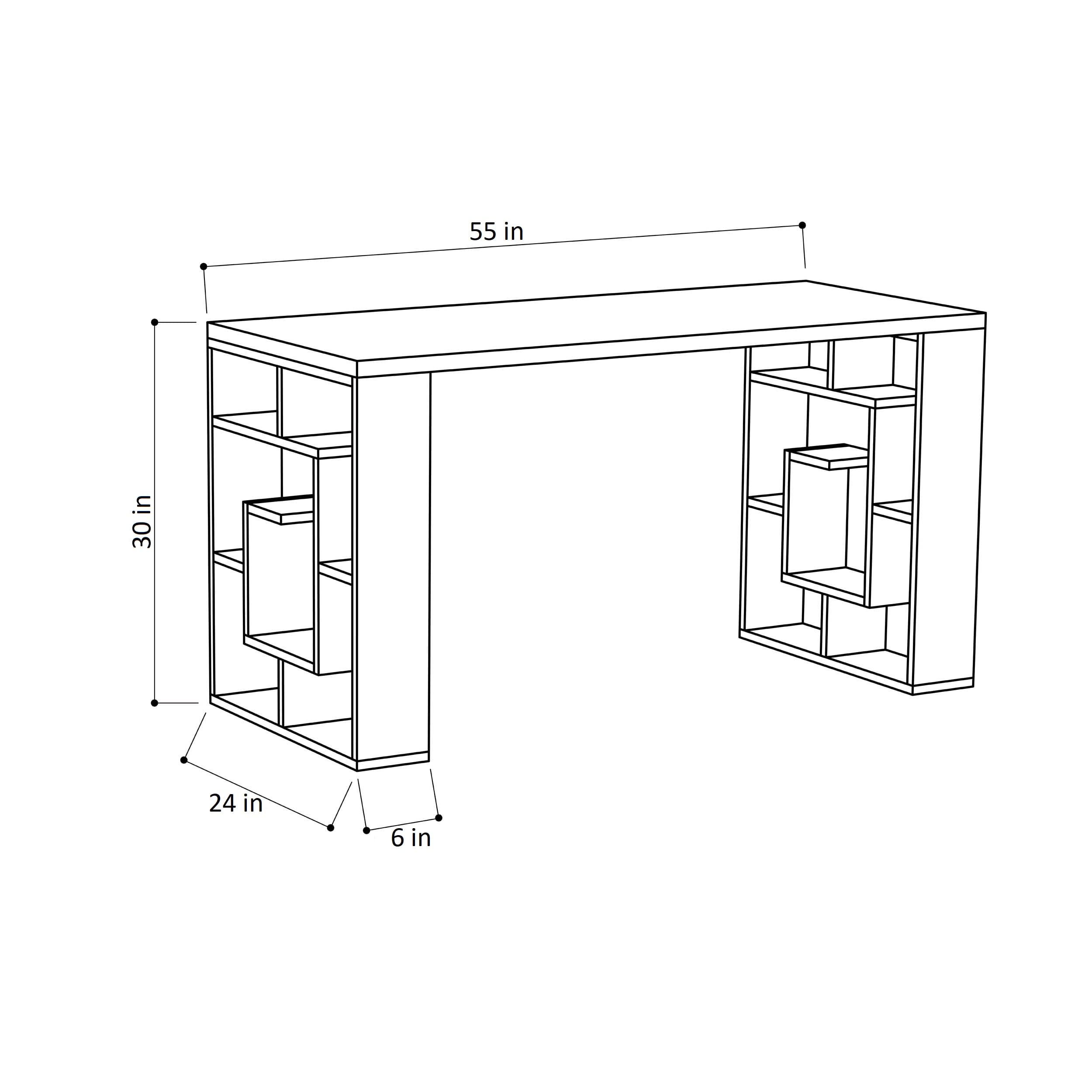 Ada Home Decor Furniture 4 Tier White Ivory Briscoe Modern Desk