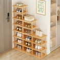 thumbnail image 3 of Anvazise 7 Tiers Vertical Shoe Rack, Wood Narrow Shoe Rack, Small Shoe Organizer, Space Saving Corner Shoe Shelf, Tall Shoe Tower, Free Standing Shoe Rack for Entryway, Closet, No-Tool Need, 3 of 12