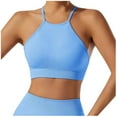 thumbnail image 2 of Cxenplz Women's Sport Bras Seamless Spaghetti Straps Bralette Halter Neck Everyday Sleeping Bra Full Coverage High Support Sports Bras, 2 of 4