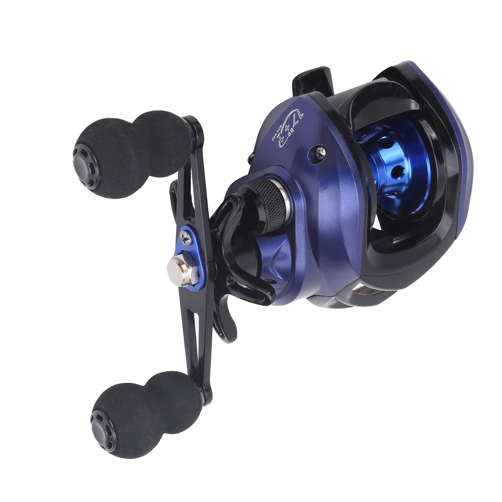 BIMZUC Blue/Black Baitcasting Reel 17+1 Bearings 7.2:1 Gear Ratio High Speed Fishing Wheel Accessory, 5.5 inches / 14 cm, Right Hand