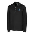 thumbnail image 2 of Men's Cutter & Buck Black Detroit Lions Advantage Tri-Blend Pique Big & Tall Long Sleeve Throwback Polo, 2 of 3