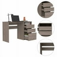 thumbnail image 3 of Louisiana Writing Computer Desk with Open Shelf and 3 Drawers, Light Gray, 3 of 4