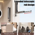 thumbnail image 6 of Over Door Hanger Door Hook Door Mounted Hook Hanger, Retractable Foldable Clothes Rack, Multi Functional Storage Organizer with Hooks, Iron Construction, Space Saving Design, Gray Color, 6 of 6