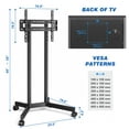thumbnail image 5 of RTVR Rolling TV Cart Stand for 32 to 70 inch Flat Curved Screens, Mobile TV Stand on Wheels, Metal Black, 5 of 11