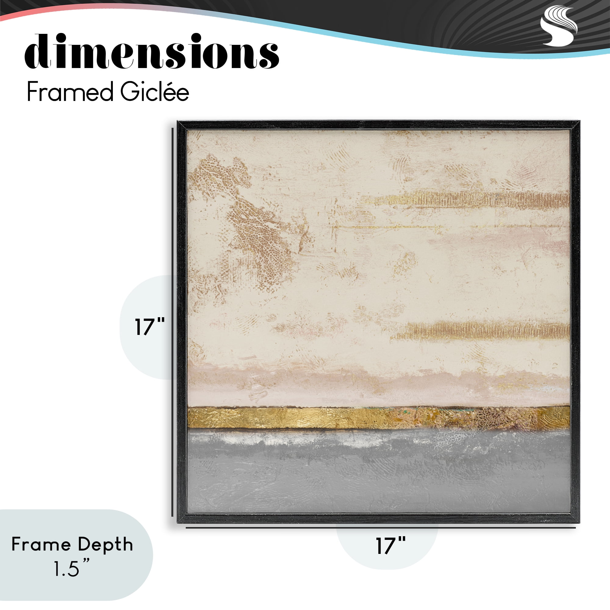 Stupell Industries Soft Sea Abstract Black Framed Giclee Art, design by Patricia Pinto
