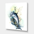 thumbnail image 3 of Designart ' Linear Coral Reef Plants and Dolphin Turtle Anchor ' Nautical & Coastal Canvas Wall Art Print, 3 of 4