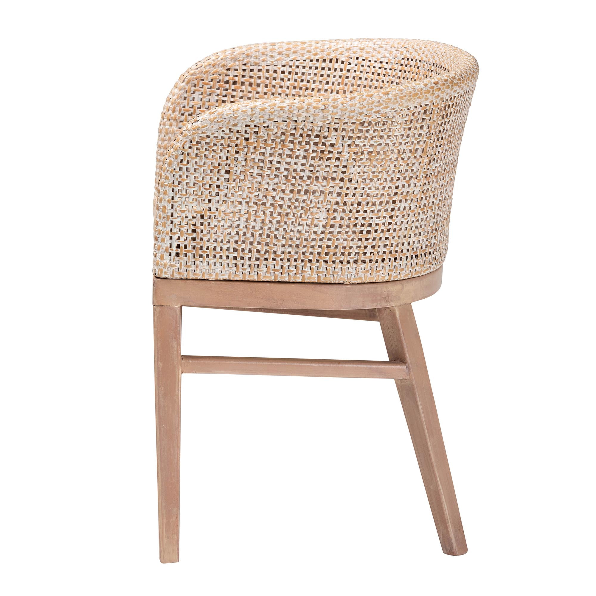 bali & pari Papua Boho Dining Chair, One Size, Antique white washed