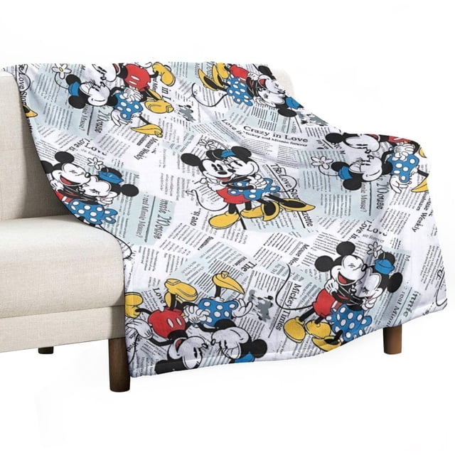 Manta de Mickey, franela ultra suave, de felpa, muy suave, cálida, ligera, térmica, acogedora, para todas las estaciones, para viajes, oficina, exteriores, hogar, sofá, sala de estar, cama, sofá de