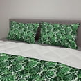 thumbnail image 2 of Tropical Comforter & Sham Bedding Set, Green Tones Exotic Monstera Leaves Pattern with Splashed Paint Effect Print, 3 pcs Duvet Set Microfiber Filling Quilt, 5 Sizes, Multicolor, by Ambesonne, 2 of 4