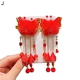 thumbnail image 2 of vnanda New Year Hairpins 1 Pair Girls Hairpins Chinese Style Tassel Plush Ball Fake Braided Hair Bow Decor Anti-slip Festive Photo Prop New Year Hair, 2 of 8