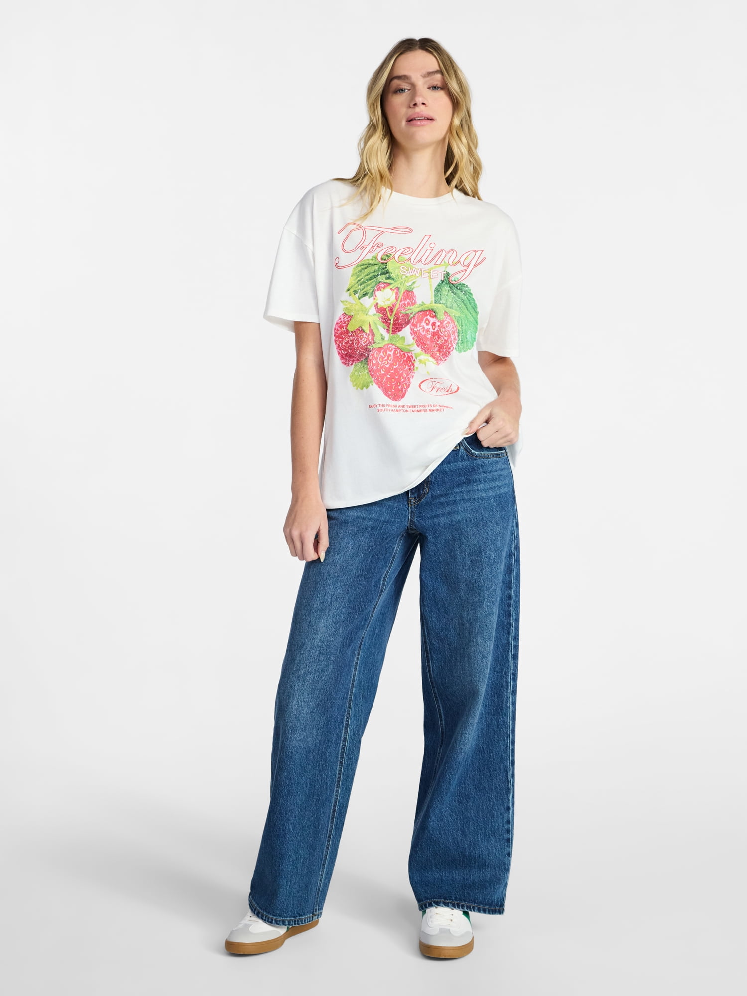No Boundaries Washed Graphic Boyfriend Tee, Women's XXS-XXL