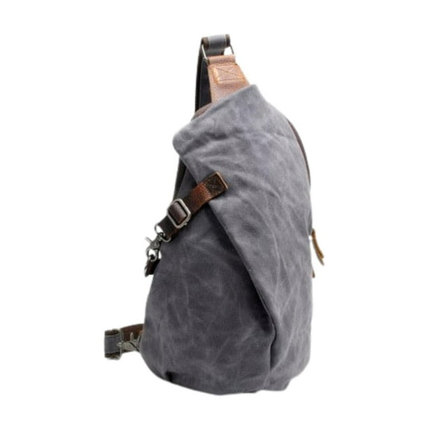 Bolso Bandolera De Lona, Mochila De Moda Para Hombre, Para Pesca, Camping, Senderismo, Color Gris