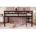 thumbnail image 4 of Full Rubber Wood Loft Bed with Ladder,Espresso, 4 of 9