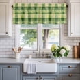 thumbnail image 2 of Spring Plaid Window Valance Curtain Green Yellow Rod Pocket Short Curtain for Living Room, Bedroom & Kitchen Window Decor 42x12in, 2 of 8