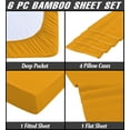thumbnail image 3 of 6 Piece Luxury Rayon Made From Bamboo Sheets Set- California King Gold Sheets, Softer Than Cotton-Up To 16" Deep Pockets-Wrinkle Free-Extremely Soft Bamboo Derived Rayon Sheets- California King,Gold, 3 of 5