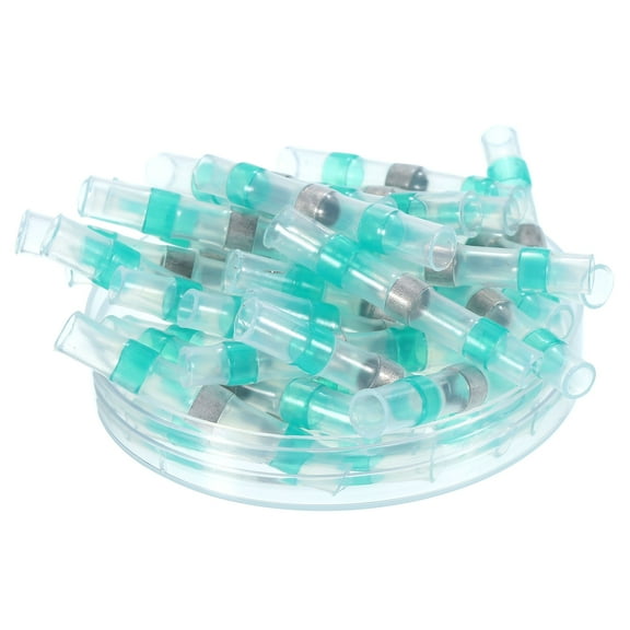 Solder Seal Wires Heat Shrink Butt Connectors 100pcs 18-16 AWG Green Waterproof Wire Crimp for Marine, Cable